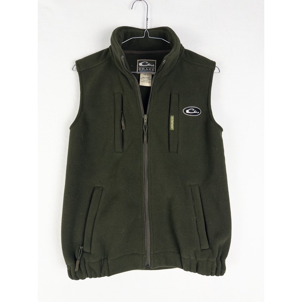 Drake Waterflow‎ Systems Vest Womens 12 Green Full Zip Fleece Outdoor Utility